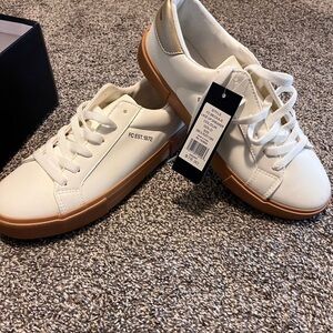 FC White Sneakers with Brown Soles